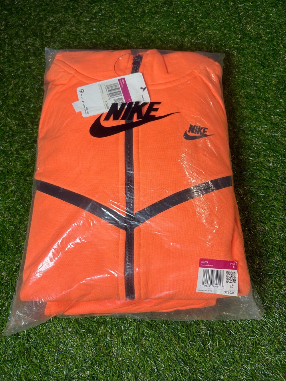 Nike TECH full sweatshirt. Men's small. Orange. Originally $260